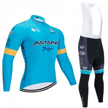 Tenue Maillot M/L + Collant à Bretelles 2020 Astana Pro Team N001